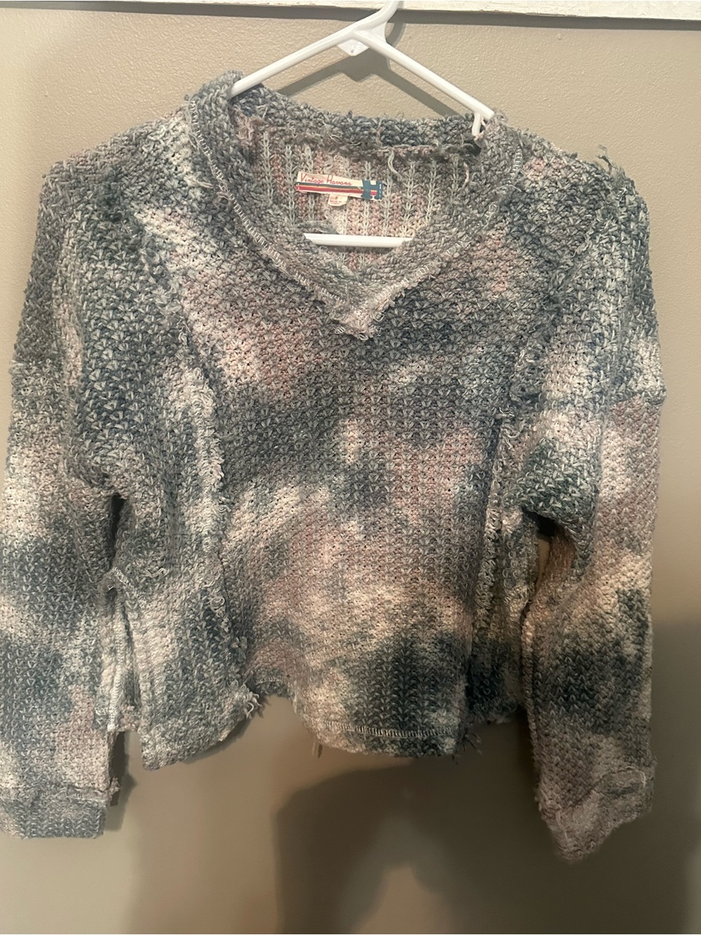 Vintage Havana Gray and Cream Tie-Dye Sweater